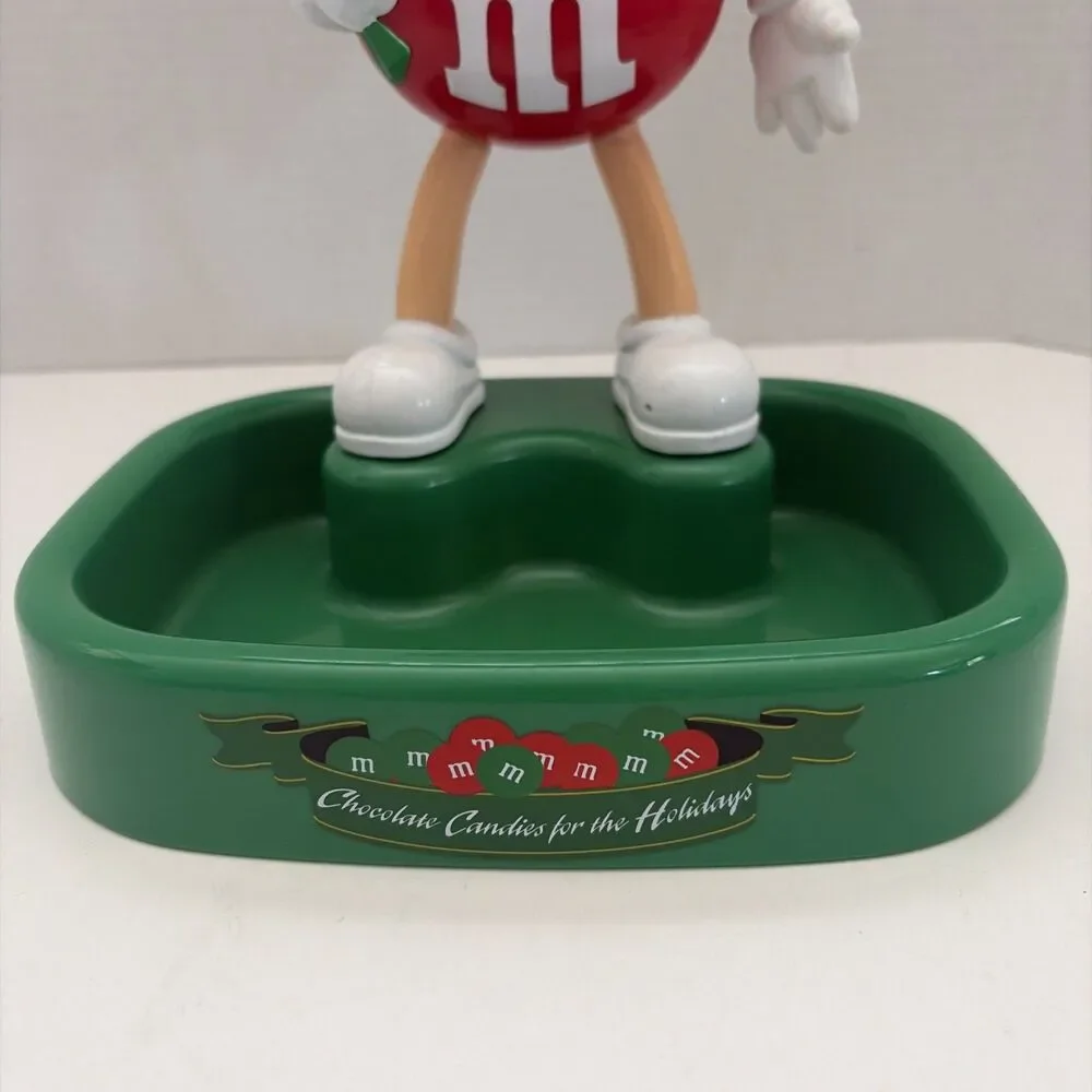 Vintage 1999 M&M's Red Santa Talking Animated Christmas Candy Dish Holiday